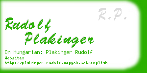 rudolf plakinger business card